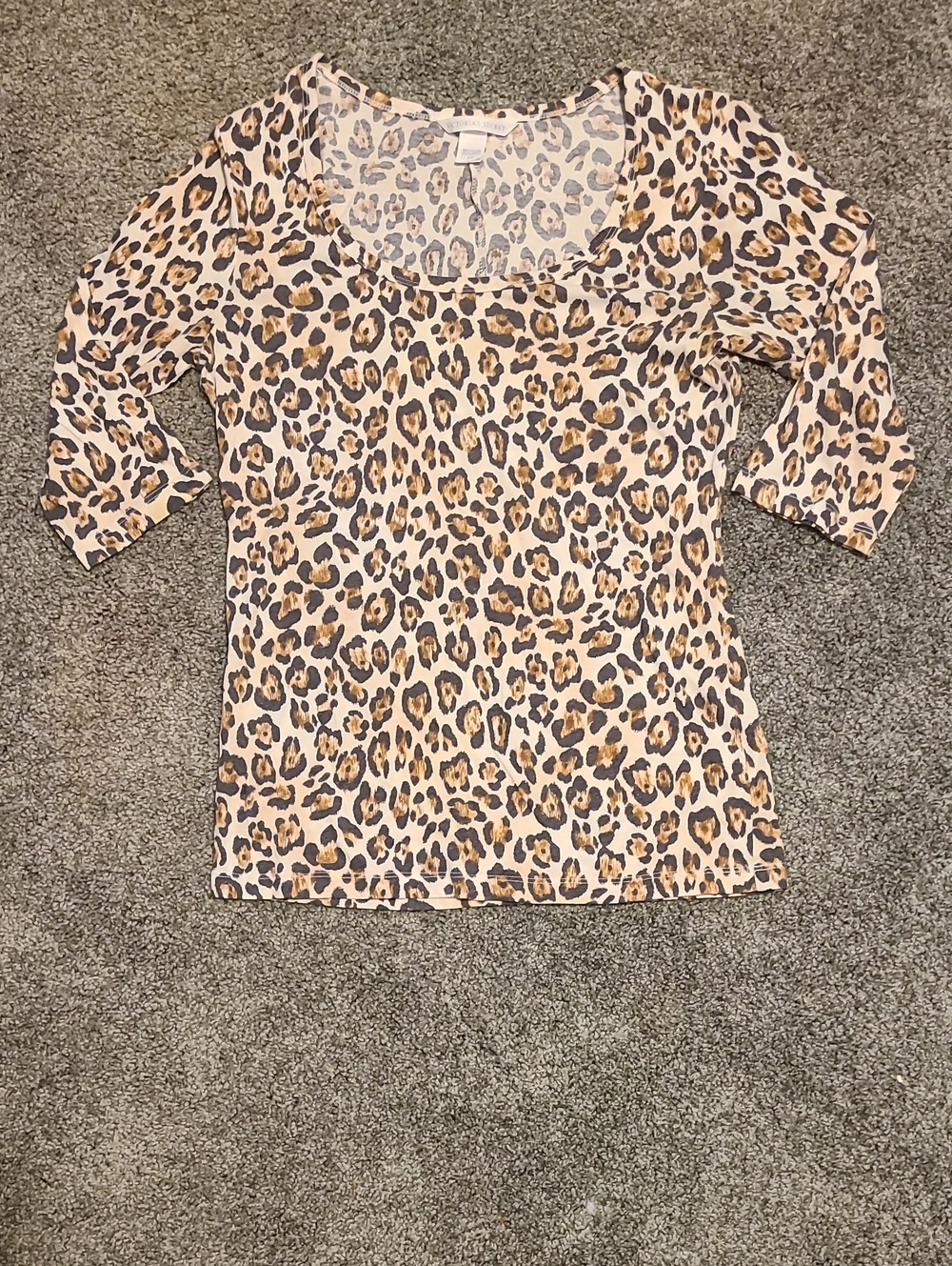 Victoria's Secret Leopard Print Scoop Neck Top - Tan, Black, Gold